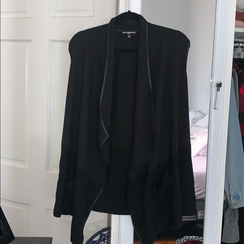 Karl Lagerfeld no sleeve cardigan